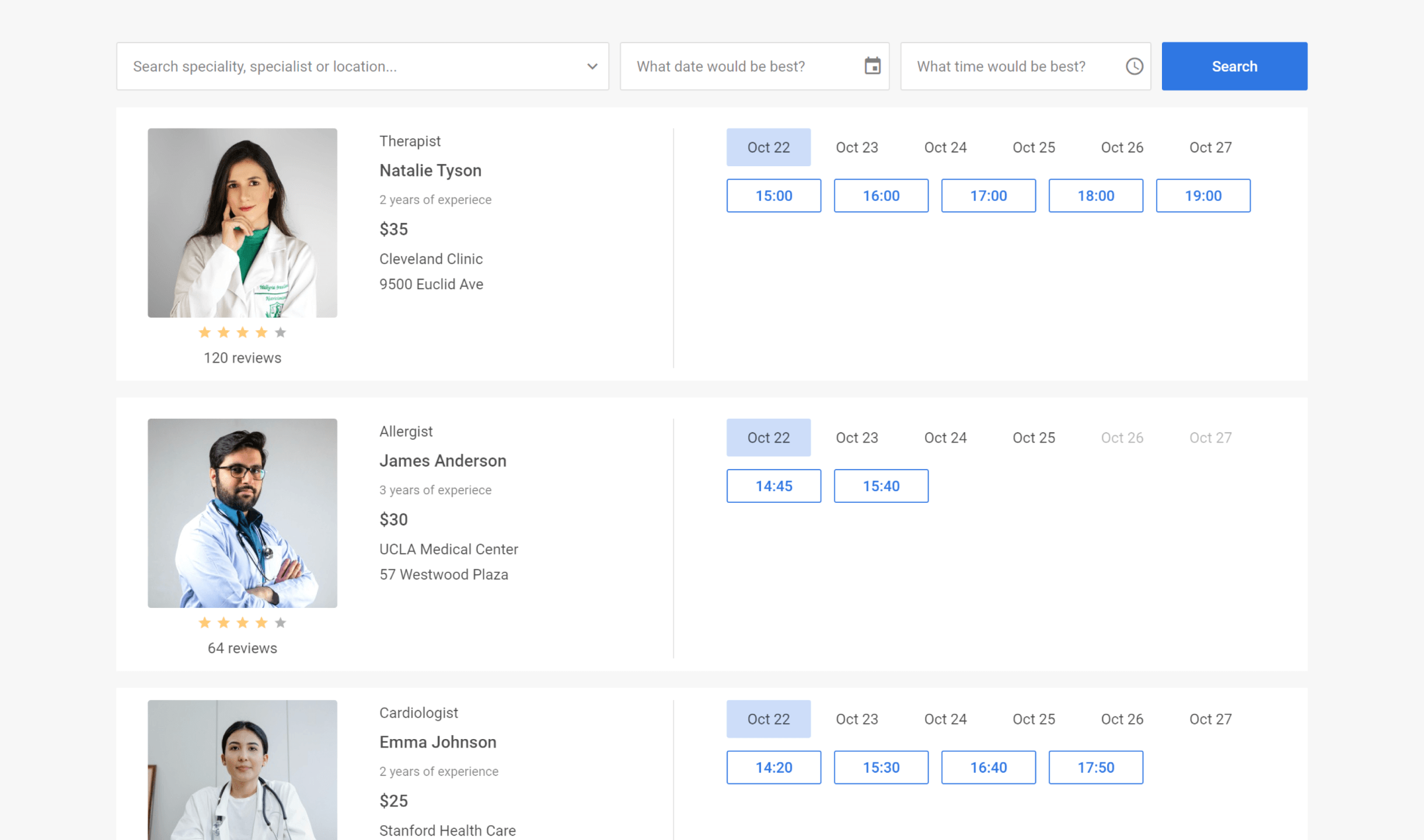 DHTMLX Booking Widget Online Demo