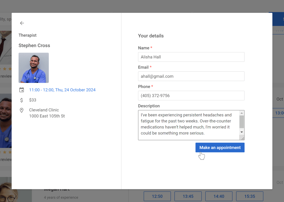 Configurable reservation form