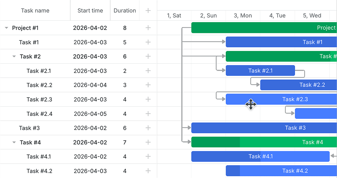 Row Reordering via Drag-and-Drop