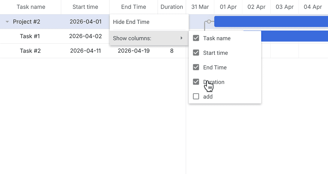 Hiding/Showing Grid Columns