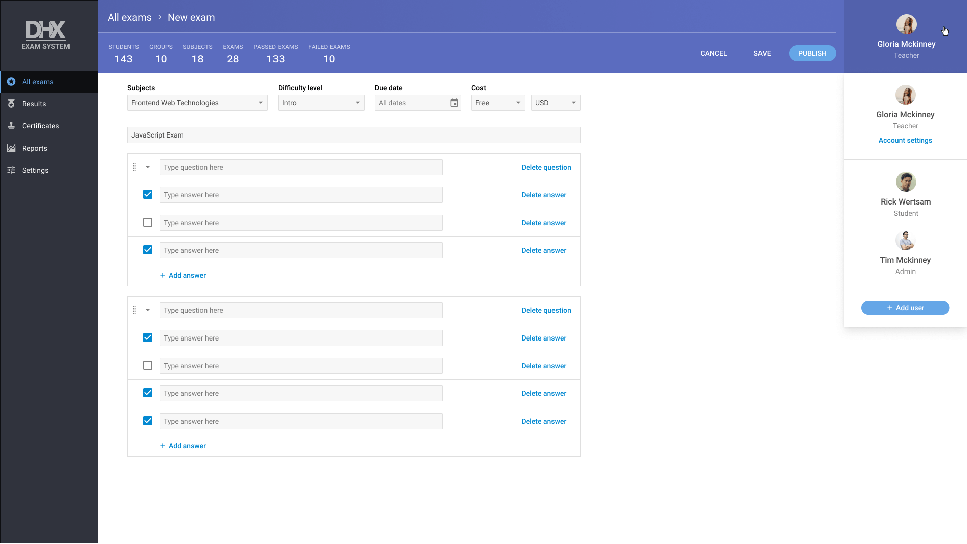 Online Exam Html Template Free Download Printable Templates