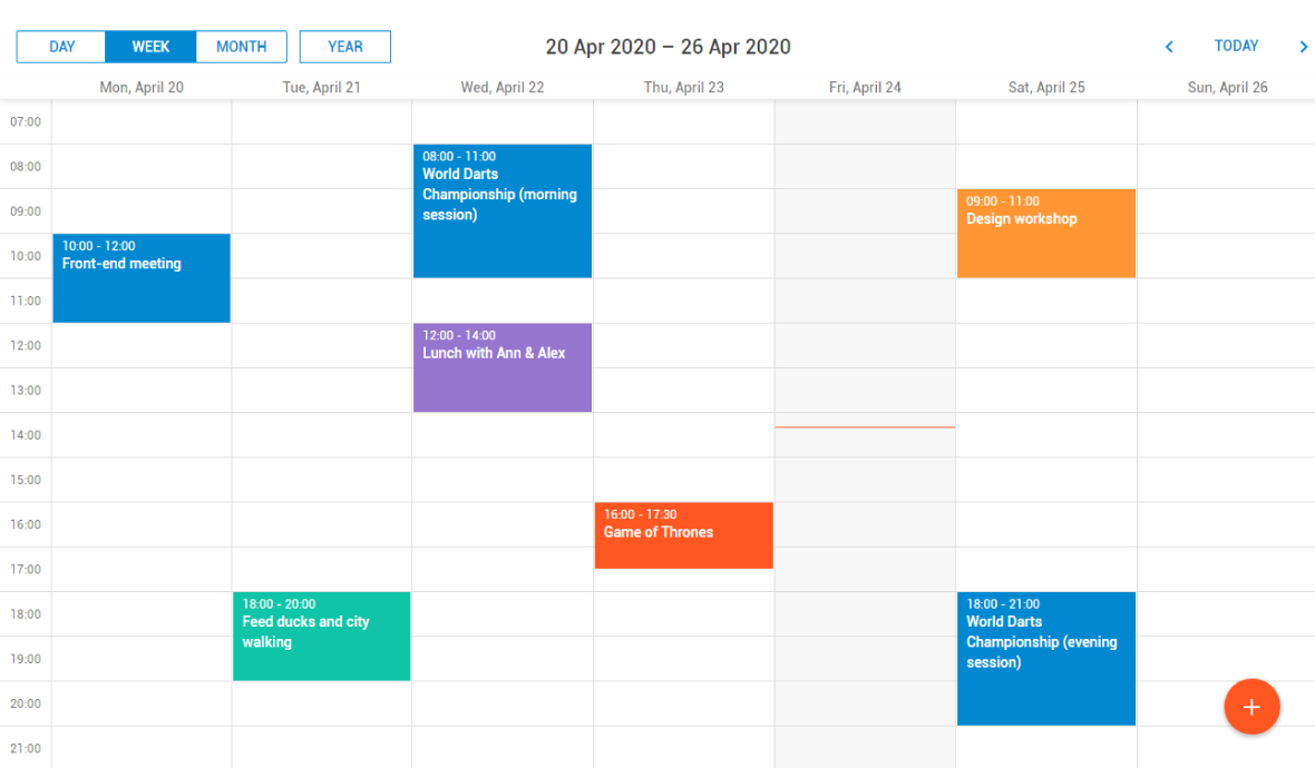 PRO and Standard Features of DHTMLX Scheduler