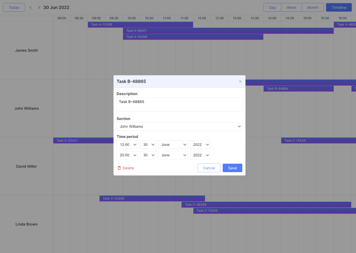 Vue JS Scheduler Calendar DHTMLX Scheduler