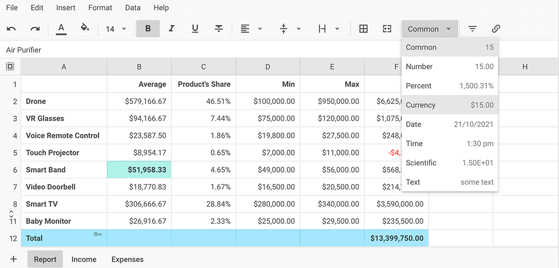 dhtmlxSpreadsheet for React