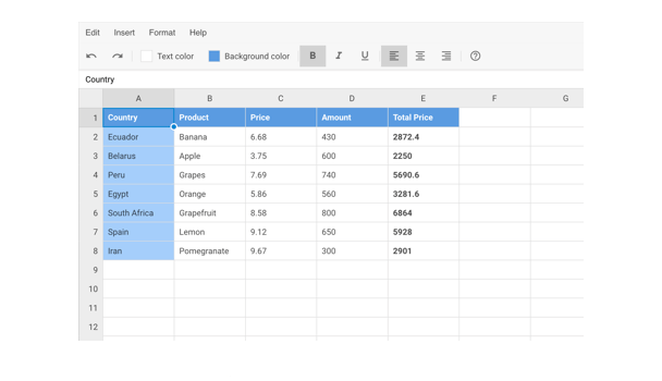 JavaScript Spreadsheet Library: \