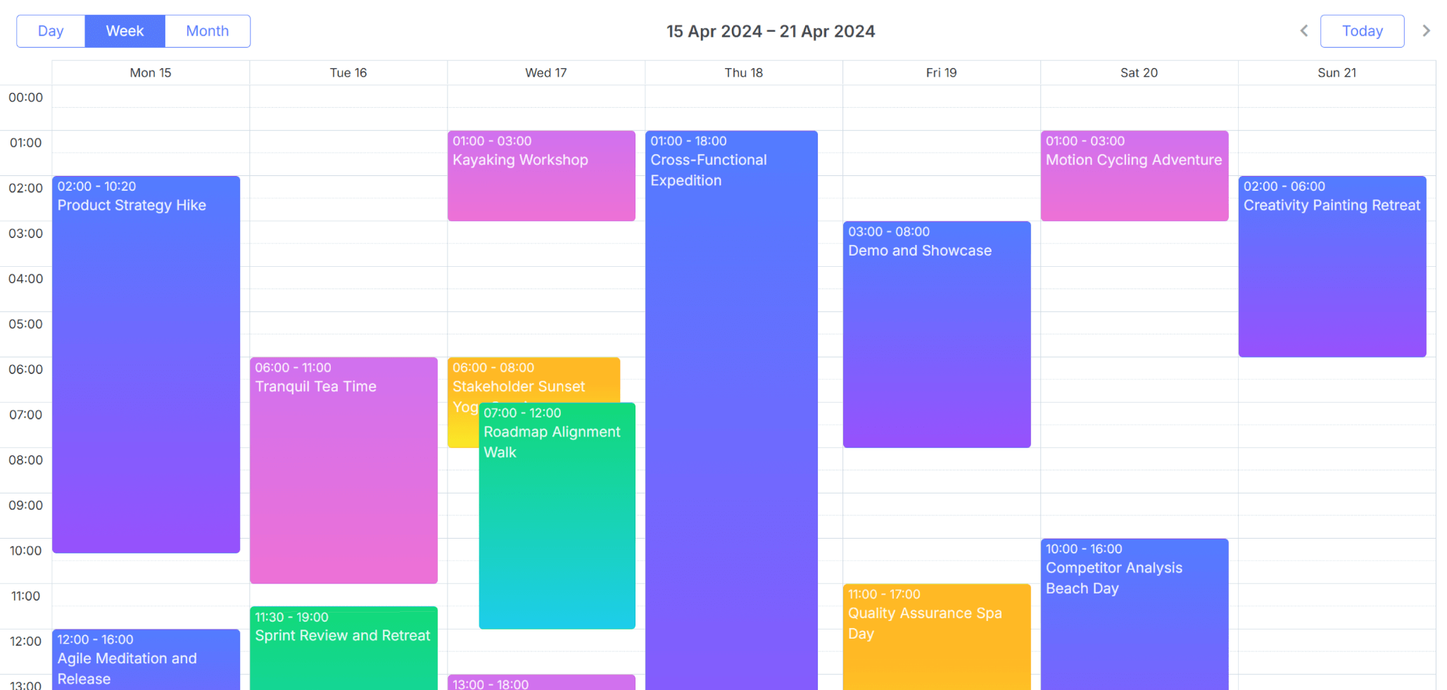 Full-Featured JavaScript Scheduling Calendar