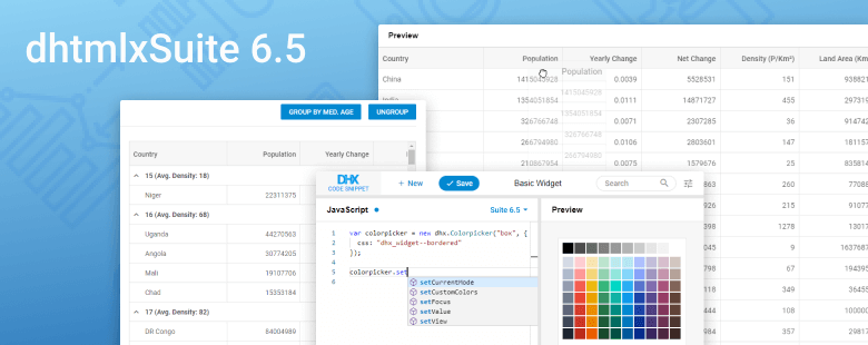 DHTMLX Libraries - JavaScript UI Framework With HTML5 UI Components